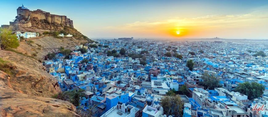 Indigo-washed houses of the old city below Mehrangarh